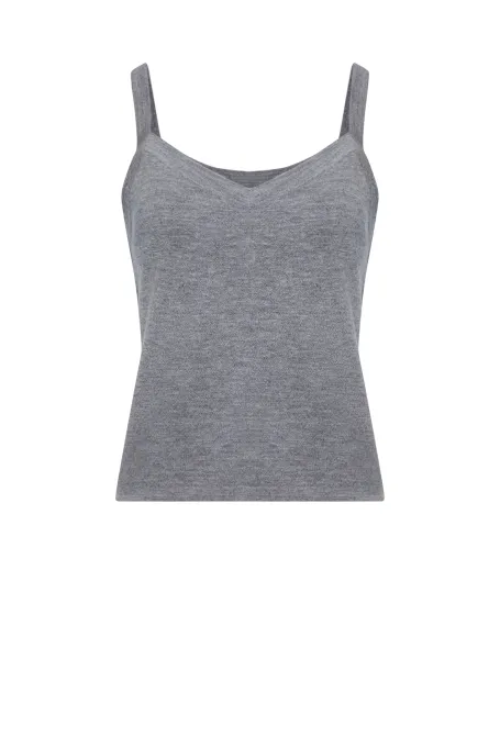 Szary top z wełny merynosowej Szary top z wełny merynosowej
