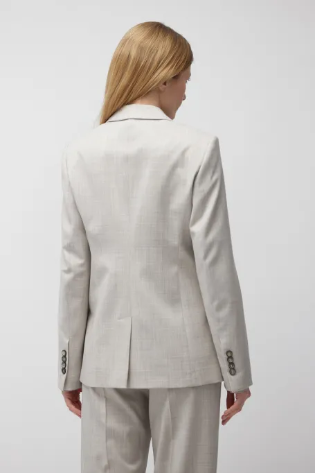 Wełniany żakiet do garnituru beż