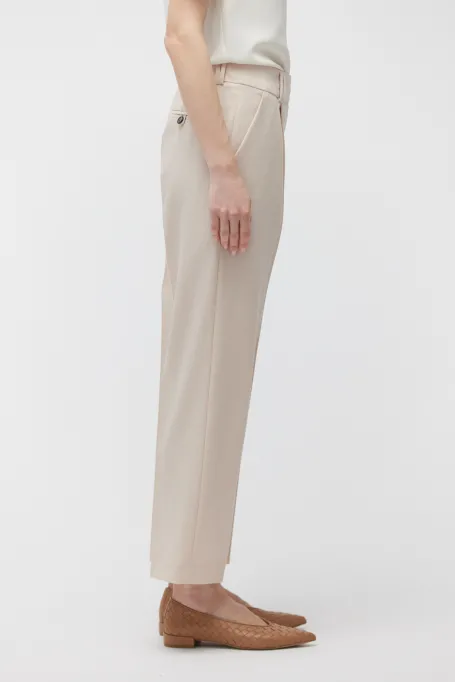Wełniane spodnie do garnituru beż