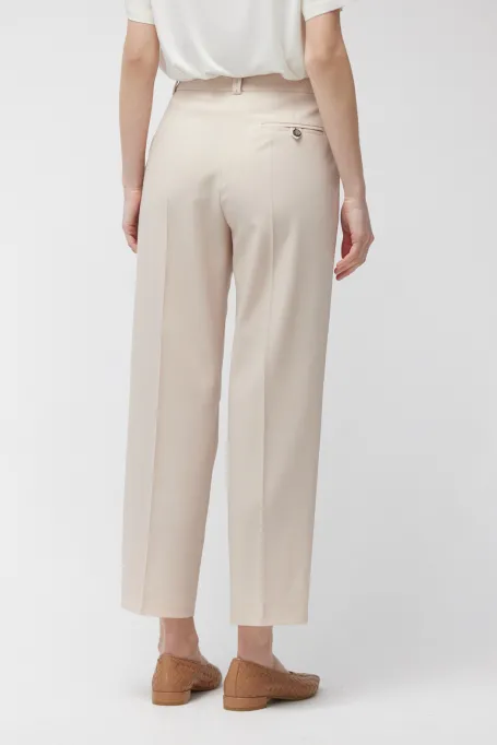 Wełniane spodnie do garnituru beż