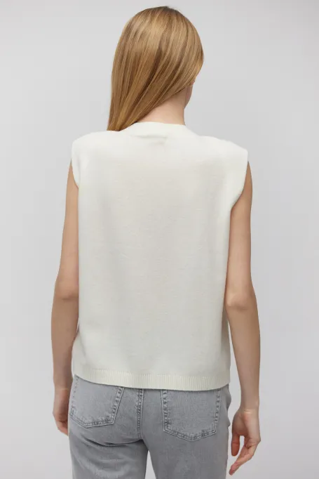 Biała bluzka z wełny merynosowej Biała bluzka z wełny merynosowej