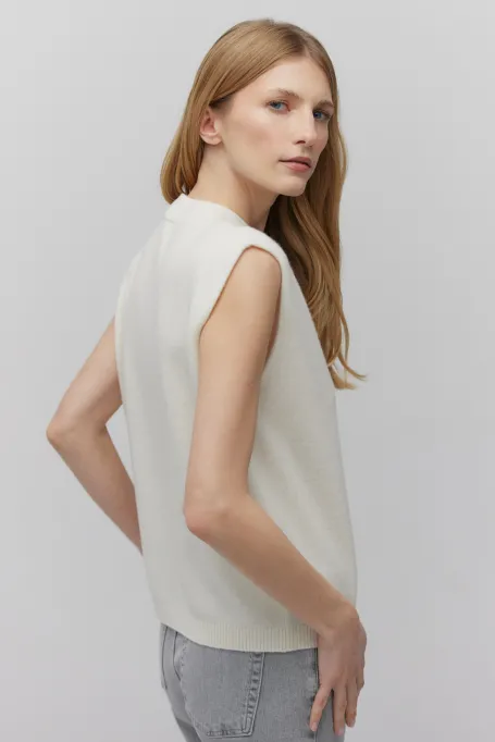 Biała bluzka z wełny merynosowej Biała bluzka z wełny merynosowej
