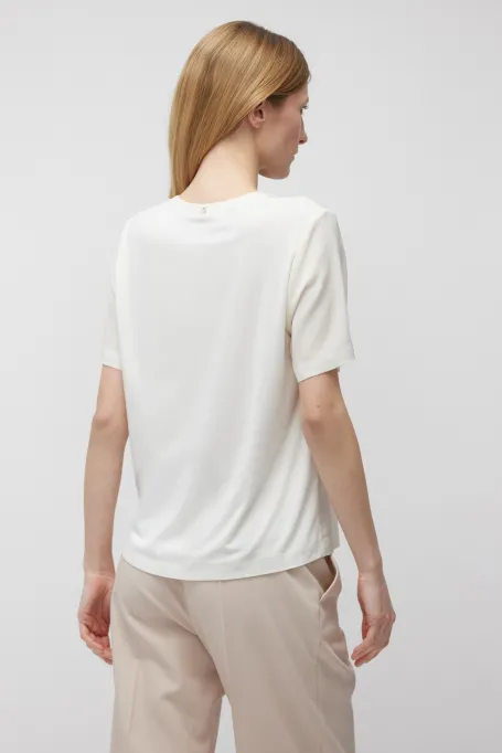 Biała bluzka z jedwabiem Brigitte