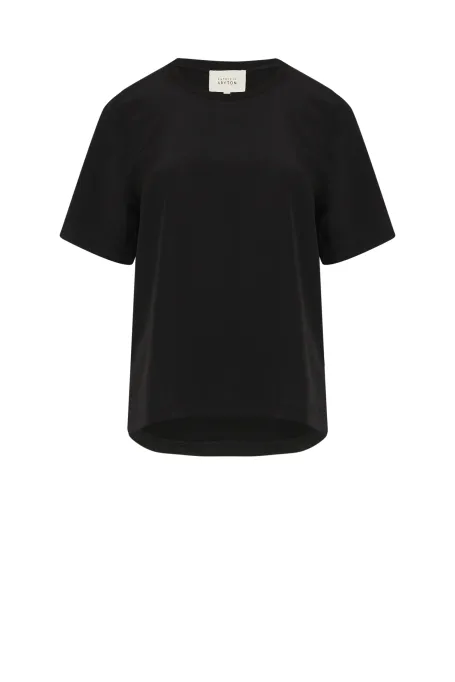 Czarna bluzka z jedwabiem Brigitte