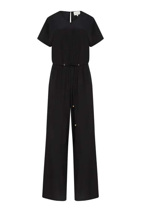 Czarny kombinezon z jedwabiu