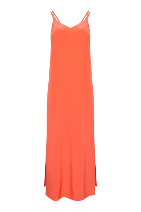 Jedwabna sukienka midi czerwony