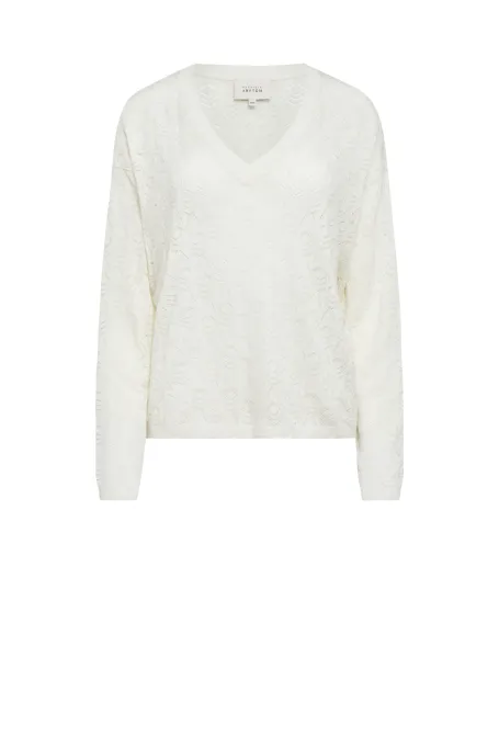 Bluzka z dekoltem V biały