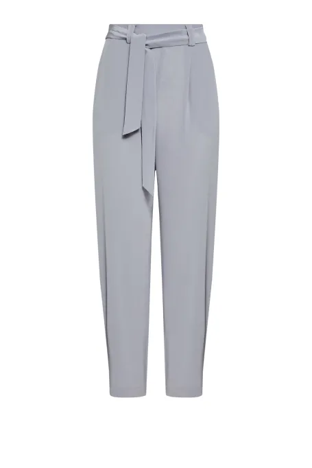 Luźne spodnie z jedwabiu szary