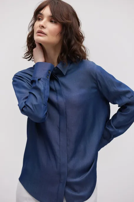 Koszula w kolorze ciemnego jeansu