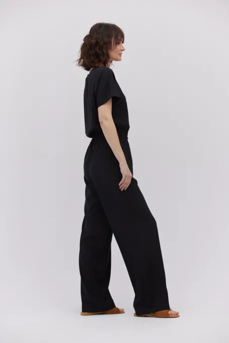 Czarny kombinezon z jedwabiu