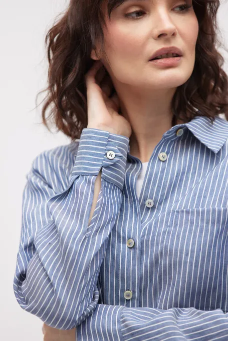 Koszula w paski granatowy