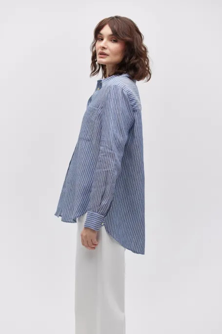 Koszula w paski granatowy