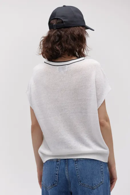 Biała lniana bluzka