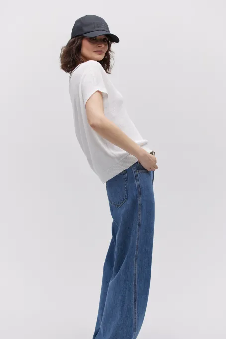 Biała lniana bluzka