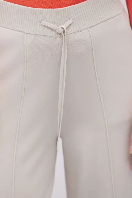 Spodnie z szeroką nogawką beż