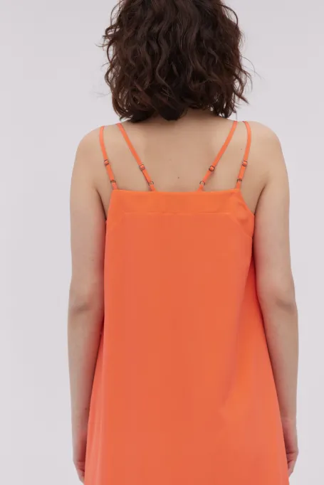 Jedwabna sukienka midi czerwony