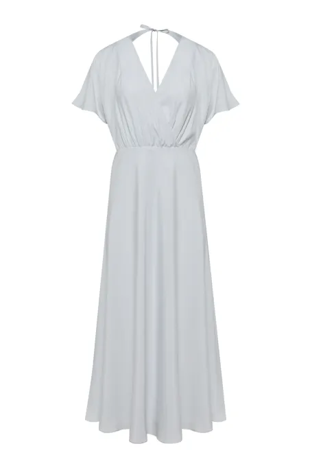 Szara sukienka z jedwabiu