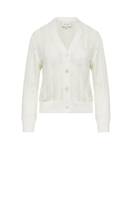 Kardigan z lnu biały