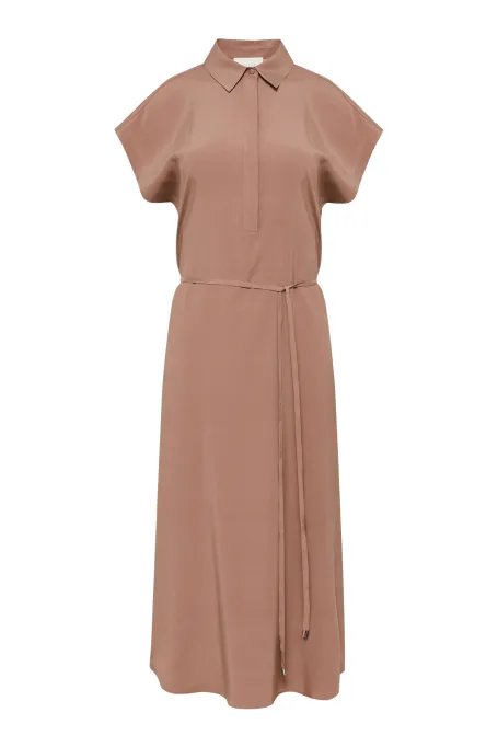 Jedwabna sukienka brązowy