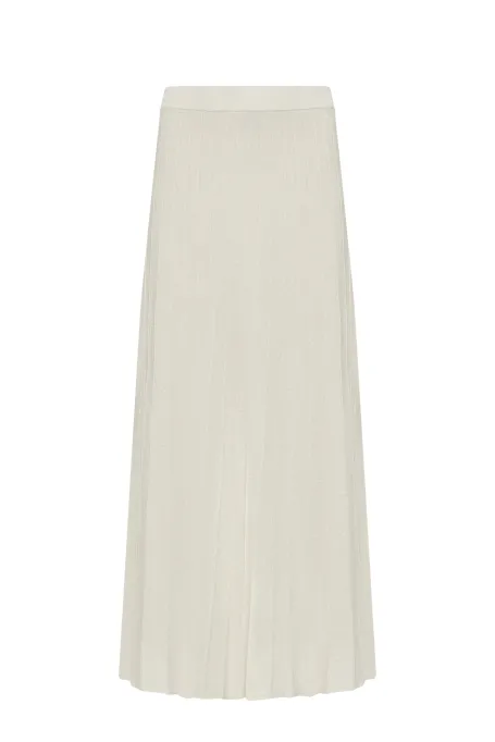Długa plisowana spódnica beż