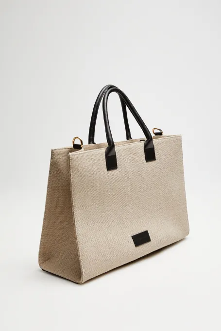 Torba z juty w kolorze taupe