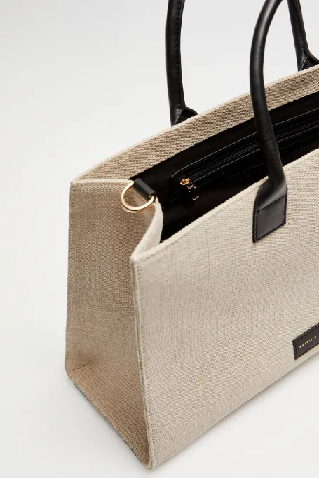 Torba z juty w kolorze taupe