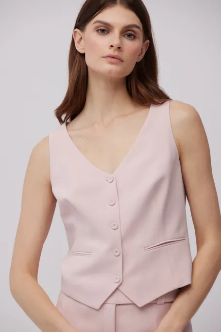 Kamizelka do garnituru w pudrowym różu