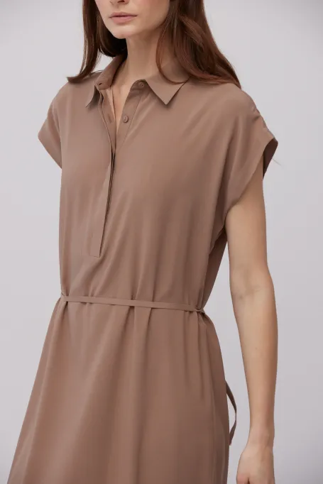 Jedwabna sukienka brązowy