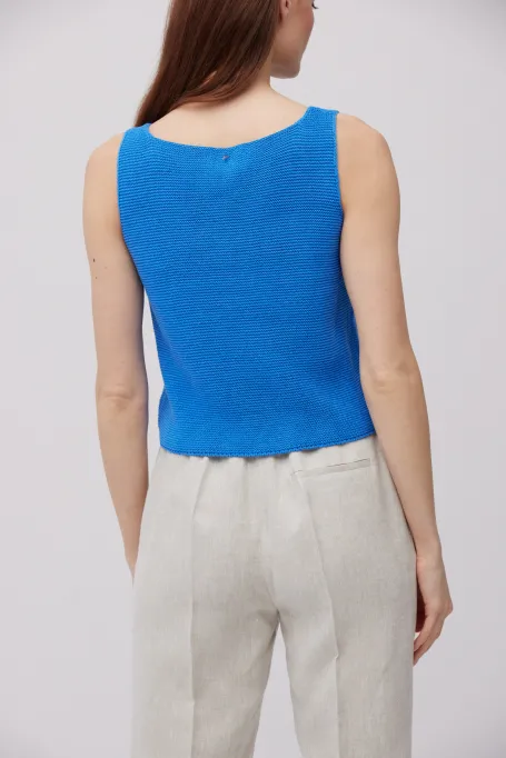 Niebieska bluzka z lnem