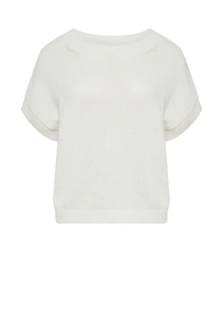 Biała bluzka z lnem