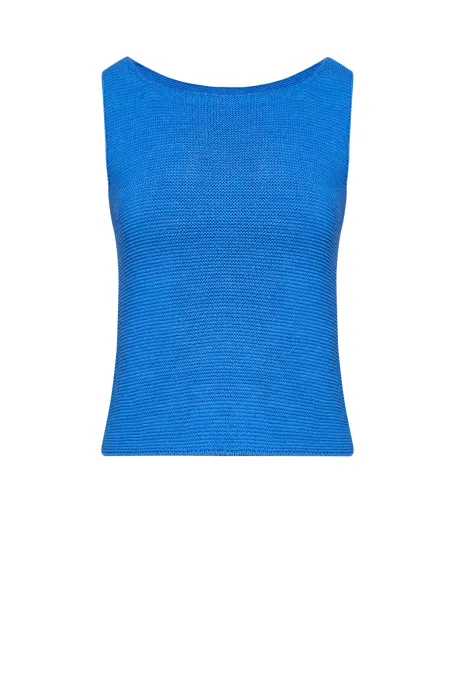 Niebieska bluzka z lnem