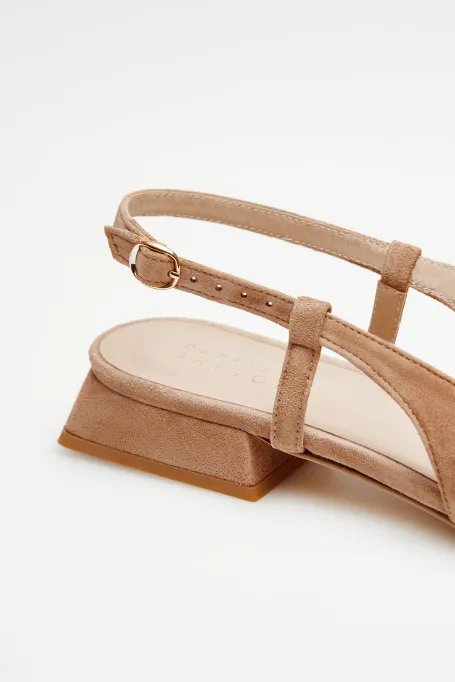 Beżowe buty slingback z odkrytą piętą damskie - Patrizia Aryton