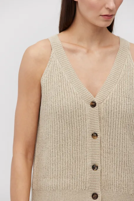 Beżowy top z jedwabiem