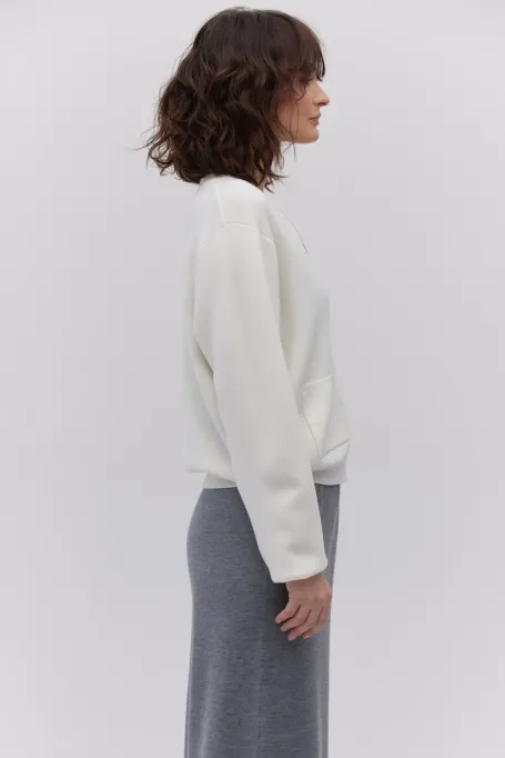 Kardigan na suwak z wełny merynosowej damski - Patrizia Aryton Kardigan na suwak z wełny merynosowej damski - Patrizia Aryton