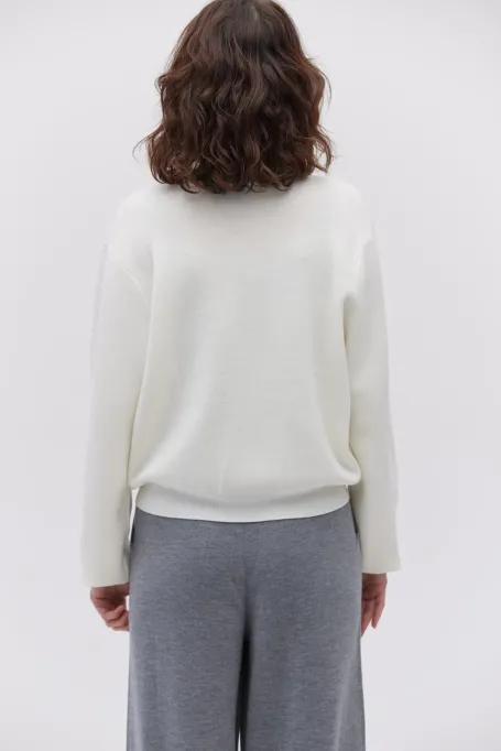 Kardigan na suwak z wełny merynosowej damski - Patrizia Aryton Kardigan na suwak z wełny merynosowej damski - Patrizia Aryton