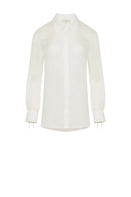 Biała luźna koszula z ramii