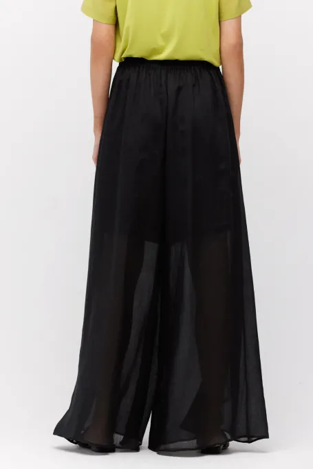 Czarne szerokie spodnie z ramii czarny
