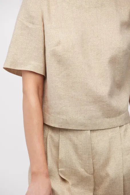 Beżowa bluzka z lnem Beżowa bluzka z lnem