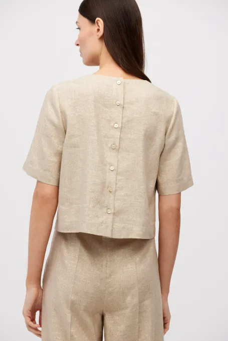 Beżowa bluzka z lnem Beżowa bluzka z lnem