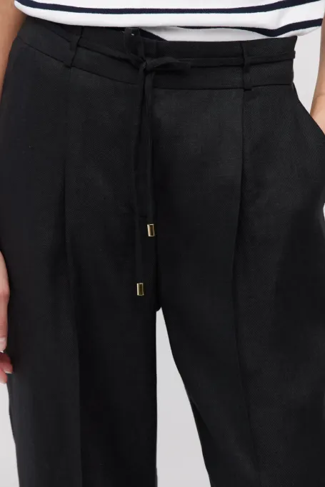 Czarne lniane spodnie