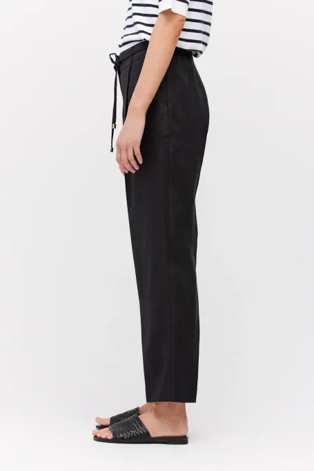 Czarne lniane spodnie