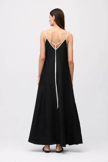 Czarna sukienka z lnu Czarna sukienka z lnu