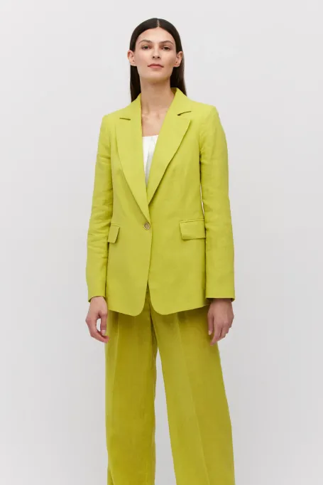 Limonkowy żakiet z lnu do garnituru Limonkowy żakiet z lnu do garnituru