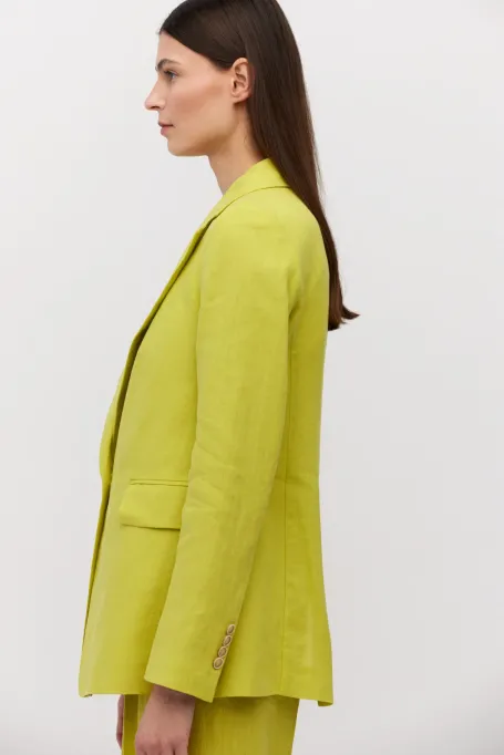 Limonkowy żakiet z lnu do garnituru Limonkowy żakiet z lnu do garnituru