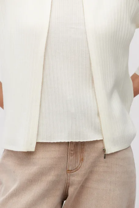 Kardigan z kaszmirem biały