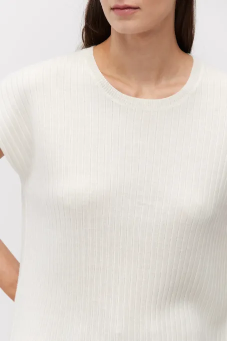 Bluzka z kaszmirem biały