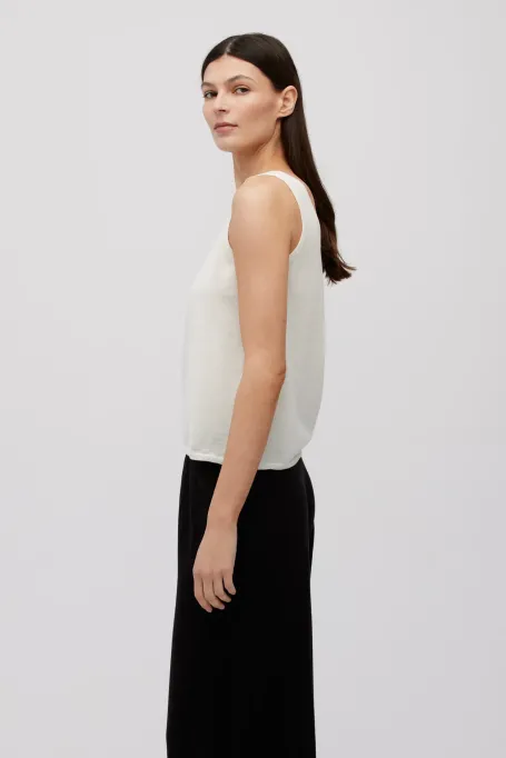 Biały top z kaszmirem biały