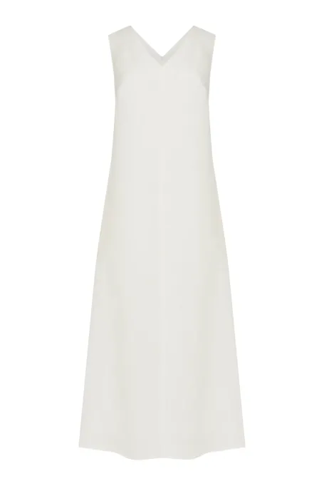 Biała długa sukienka z lnu Biała długa sukienka z lnu