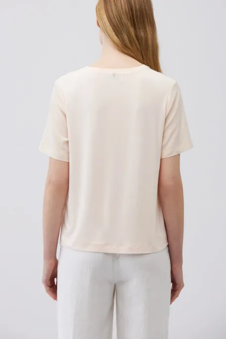 Bluzka nude z jedwabiem Brigitte