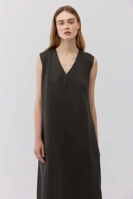 Lniana sukienka maxi zielony Lniana sukienka maxi zielony